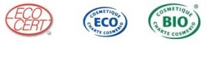 3 labels du référentiel cosmos Ecocert, Ecocosmetique et Bio